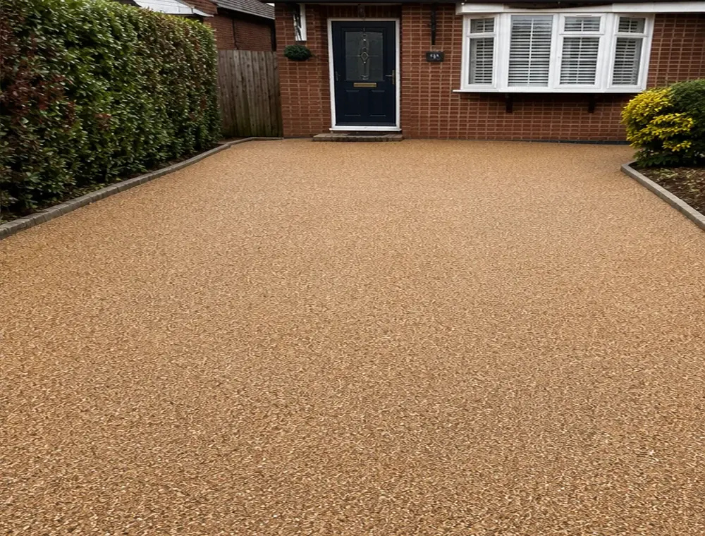 Clean resin driveway after pressure washing